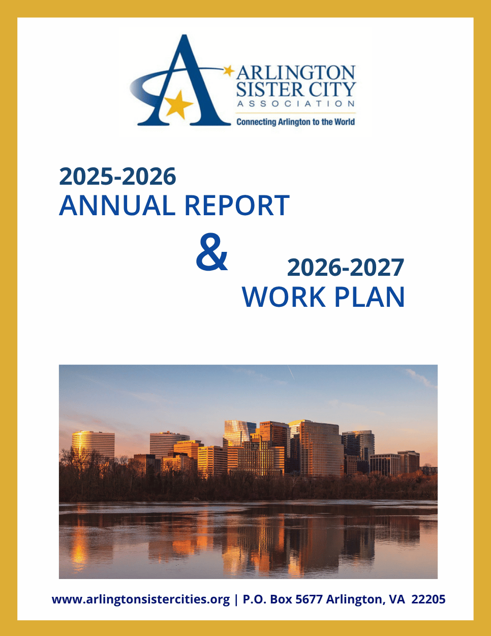 Cover page for our annual report and work plan